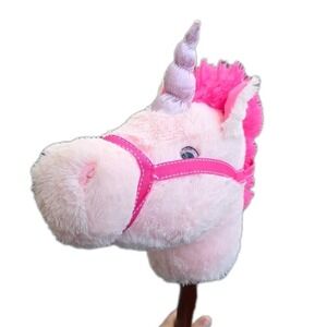 PINK Dan Dee Collectors Choice  Stuffed Unicorn Horse Stick‎